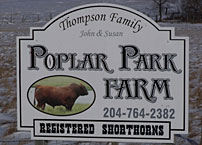 Farm sign for Poplar Park Shorthorns